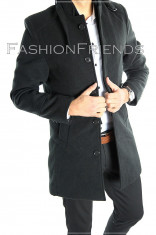 Palton tip ZARA negru - palton barbati - palton slim fit - cod 5410 foto