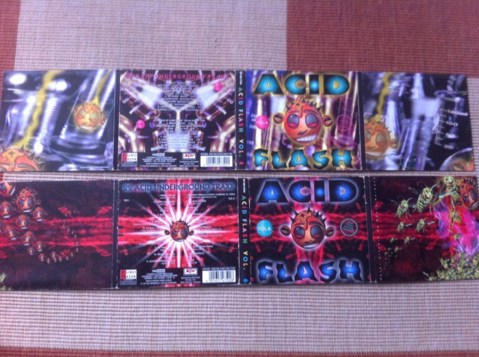 Acid Flash Vol 4 2cd disc + Vol 6 2cd dublu disc various muzica techno 1997 VG+