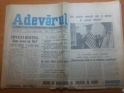 ziarul adevarul 5 ianuarie 1990-articole despre revolutie foto