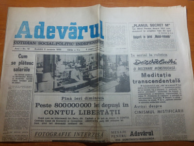 ziarul adevarul 6 ianuarie 1990-articole despre revolutie foto