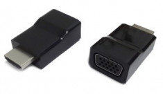 Adaptor HDMI la VGA, T/M, single port, GEMBIRD &amp;quot;A-HDMI-VGA-001&amp;quot; foto