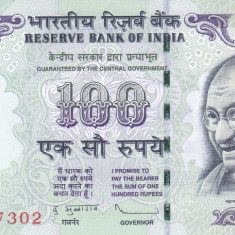Bancnota India 100 Rupii 2012 - P105c UNC (cu simbol nou pentru rupie)