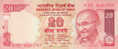 Bancnota India 20 Rupii (1997-2000) - P89Ab UNC ( semn.88, litera A ) foto