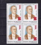 ROMANIA 2001 LP 1556 75 ANI MAREA UNIRE SUPRTIPAR PAPIRUS BLOC DE 4 MNH, Nestampilat