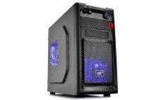 CARCASA DEEPCOOL mATX Mini-Tower, 2* 120mm BLUE LED fan (incluse), front audio &amp;amp;amp 1x USB 3.0, 1x USB 2.0, black &amp;quot;SMARTER LED&amp;quot; foto