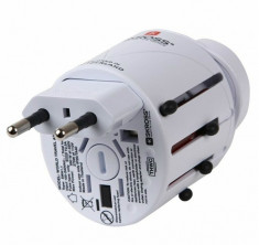 Adaptor priza universal 2P Skross, intrare 3 poli, iesire 2 poli &amp;quot;ADAPT-PLUG-UNIV/2P-SKRS&amp;quot; foto