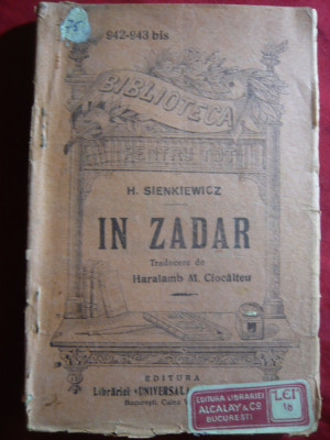 H.Sienkiewicz - In zadar ,interbelica , BPT 942-943,trad.H.Ciocalteu,Ed.Alcalay foto