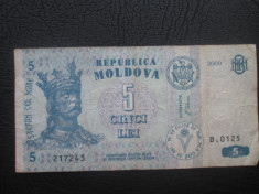 Moldova . 5 lei . 2009 foto