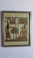 TABLOU-arta egipteana-pictura pe papirus,vintage foto