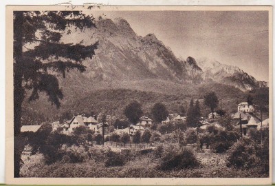 bnk cp Busteni - Vedere spre Bucegi - circulata 1955 foto