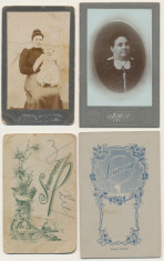 Lot 2x fotografie originala pe carton aprox 1900-1915 persoane Saliste Sibiu foto