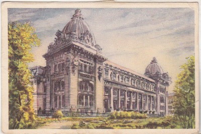 bnk cp Bucuresti - Palatul Postelor - uzata 1960 - marca fixa foto