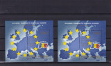 ROMANIA 1993 LP 1327 INTRAREA ROMANIEI IN CONSILIUL EUROPEI 2 COLITE MNH