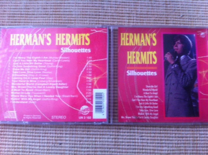 Herman&#039;s Hermits silhouettes disc cd muzica pop rock beat compilatie anii 60