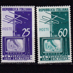 Italia 1954 telecomunicatii televiziune MI 908-909 MNH w37