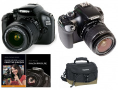 Canon EOS 1100D dslr kit 18-55mm f/3.5-5.6 IS II + geanta + carti canon foto