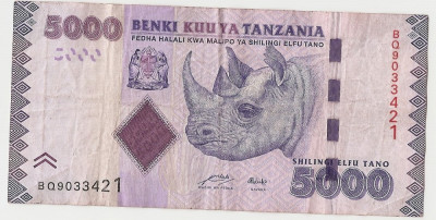 TANZANIA 5000 Shillings Shillingi 2011 VF foto