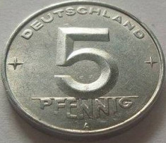 Moneda 5 Pfennig- RD GERMANA, anul 1952 *cod 3096 Allu-UNC foto