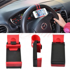 Suport auto telefon/GPS pentru volan inlocuitor hands free foto