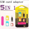 5 in 1 set adaptoare cartela sim / micro sim / nano sim / ac scoatere cartela