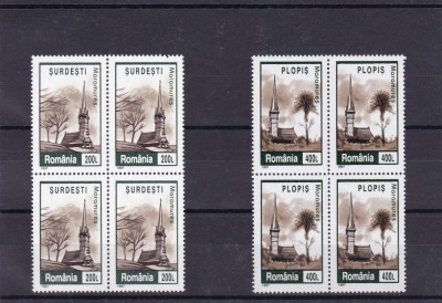 ROMANIA 1997 LP 1430 VALOAREA 200L SI 400 L HARTIE CRETATA BLOC DE 4 MNH foto