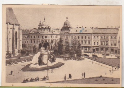 bnk cp Cluj - Piata Libertatii - circulata 1955 foto