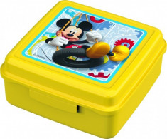 Caserola Cu Capac Pentru Gustari Bbs Mickey Mouse Din Plastic foto