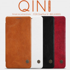 Husa OnePlus 3 A3000 Qin Leather by Nillkin Neagra foto