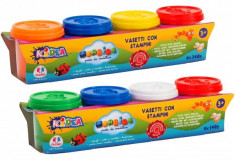 Set 4 Borcanele Plastilina Cu Sabloane Pe Capac foto