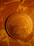 Placheta -Medalie Hamburg - Gara 1975, metal aurit , d= 3,5 cm