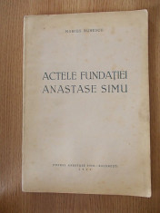 ACTELE FUNDATIEI ANASTASE SIMU, M. BUNESCU, 1944 foto