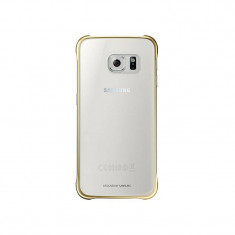 Husa Protectie Spate Samsung EF-QG920BFEGWW Clear Cover Gold pentru Samsung G920 Galaxy S6 foto