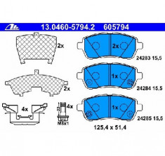 Set placute frana fata Ford Fiesta 6 VI fabricat incepand cu 06.2008 ATE 13. 0460-5794.2 foto