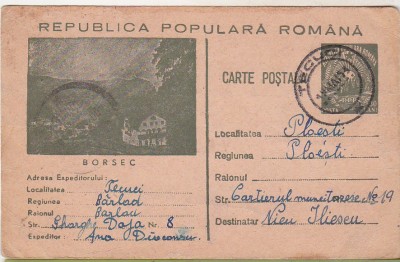 bnk cp Borsec - Vedere - circulata 1954 - marca fixa foto