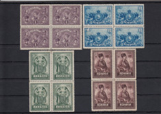 ROMANIA 1929, LP 82 , LOT 4 BLOCURI DE 4 , 10 ANI UNIREA TRANSILVANIEI foto