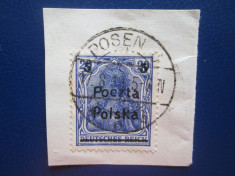 TIMBRE POLONIA =1919=PE= FRAGMENT DE HRTIE foto