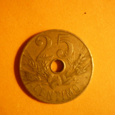 Moneda 25 centimos 1927 Spania ,Cu-Ni ,cal.f.buna