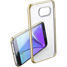 Husa Protectie Spate Cellularline CLEARCRYGALS7H Crystal Rigid Gold pentru Samsung Galaxy S7 foto