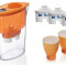 Cana filtranta apa Stream Colors 2.3 litri, Orange - Pachet Promo + 3 filtre + 2 pahare Laica