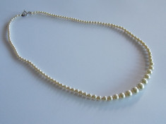 Colier perle artificiale cu inchizatoare din argint -103 foto