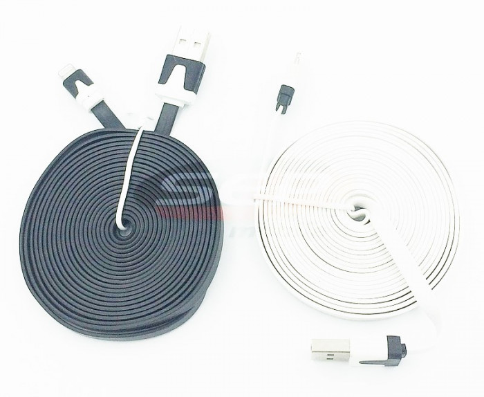 Cablu date USB flat 3 metri iPhone 5 / 5C / 5S / 6 / iPad mini