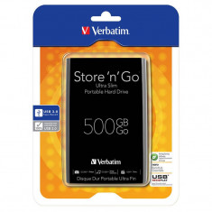 Hard disk extern Verbatim Store n Go Ultra Slim 500GB 2.5 inch USB 3.0 Black foto