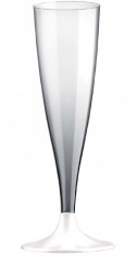 Cupe Pahare FLUTE pentru sampanie cocktail din plastic reutilizabile set 6buc - picior ALB foto