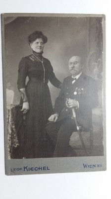 FOTOGRAFIE MILITARA VECHE DE CABINET - OFITER SUPERIOR IN REZERVA - ANII 1800 foto
