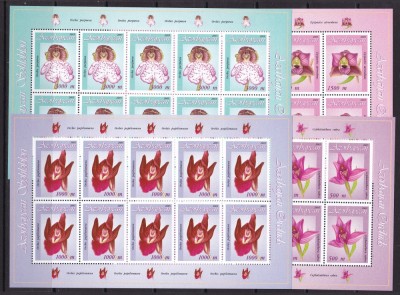 Azerbaijan 2005 flori orhidee MI 602-605 kleib.+ bl.61 MNH w37 foto