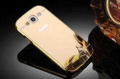 HUSA BUMPER ALUMINIU + SPATE OGLINDA HUAWEI P9 LITE GOLD foto