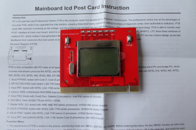Tester LCD PCI motherboard DESKTOP PC ( test car diagnoza placa de baza ) ! foto
