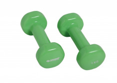 Set 2 Gantere, Schildkrot Fitness, Vinyl, Verde, 2 x 1.0 kg Schildkrot Fitness foto