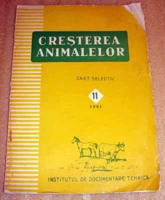 Cresterea animalelor - caiet selectiv / 1961 foto