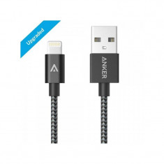 Cablu de date Anker Premium USB Nylon 0,91 metri Apple official MFi Negru foto